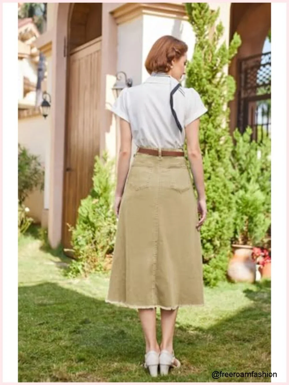 Vintage Denim Skirts for Women Elastic High Waist Frayed Raw Hem A-Line Maxi